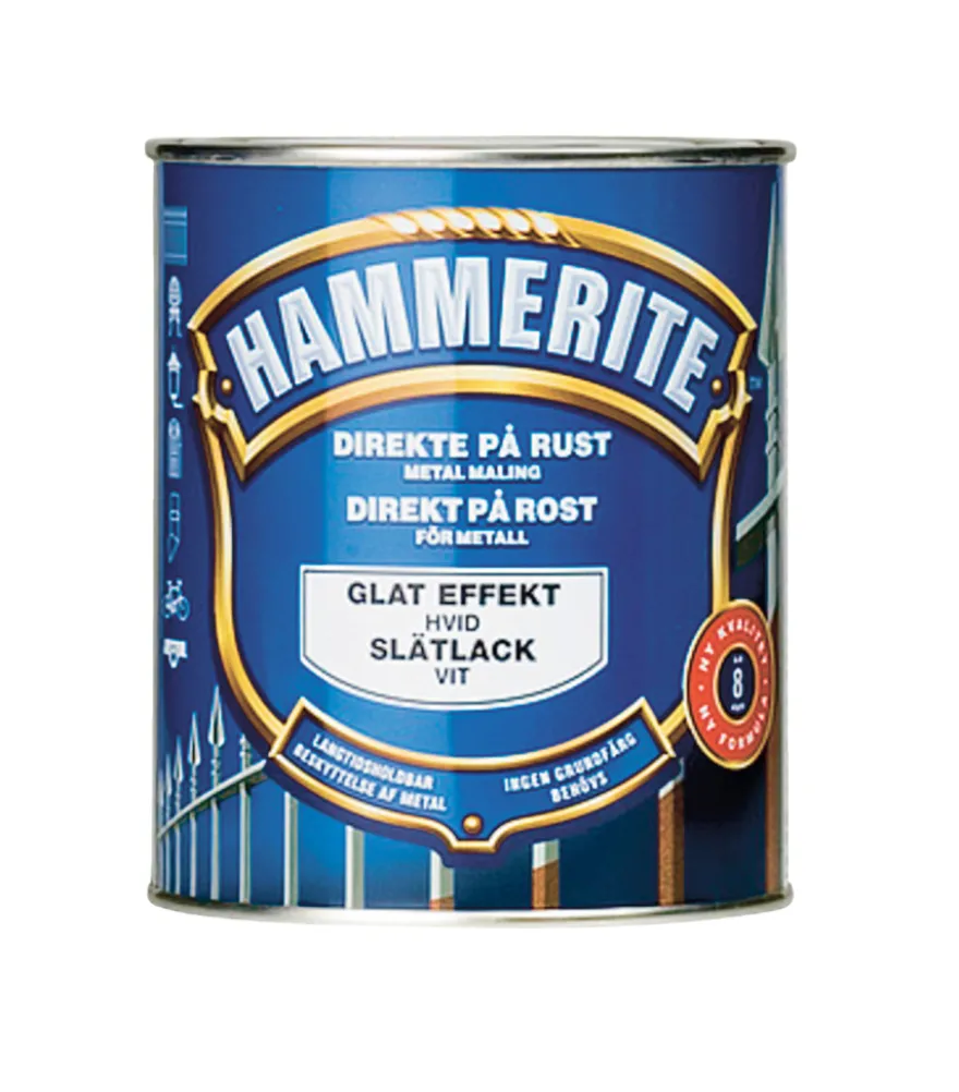 Hammerite metalmaling hvid glat effekt 750 ml