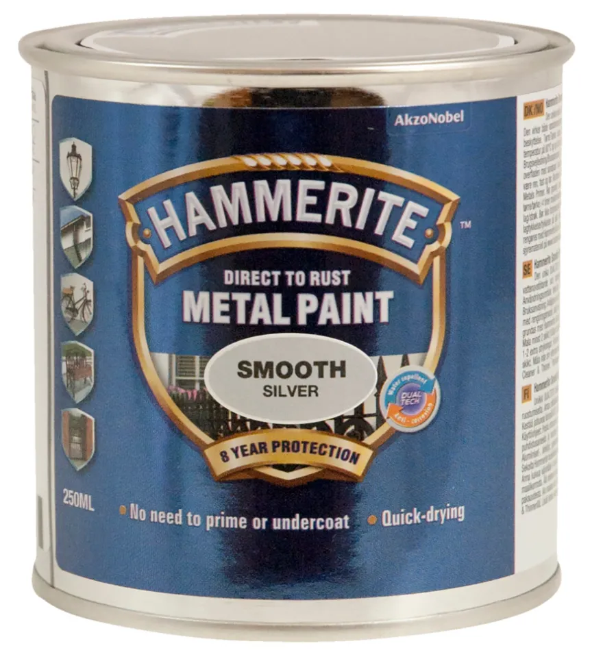 Hammerite metalmaling sølv glat effekt 250 ml