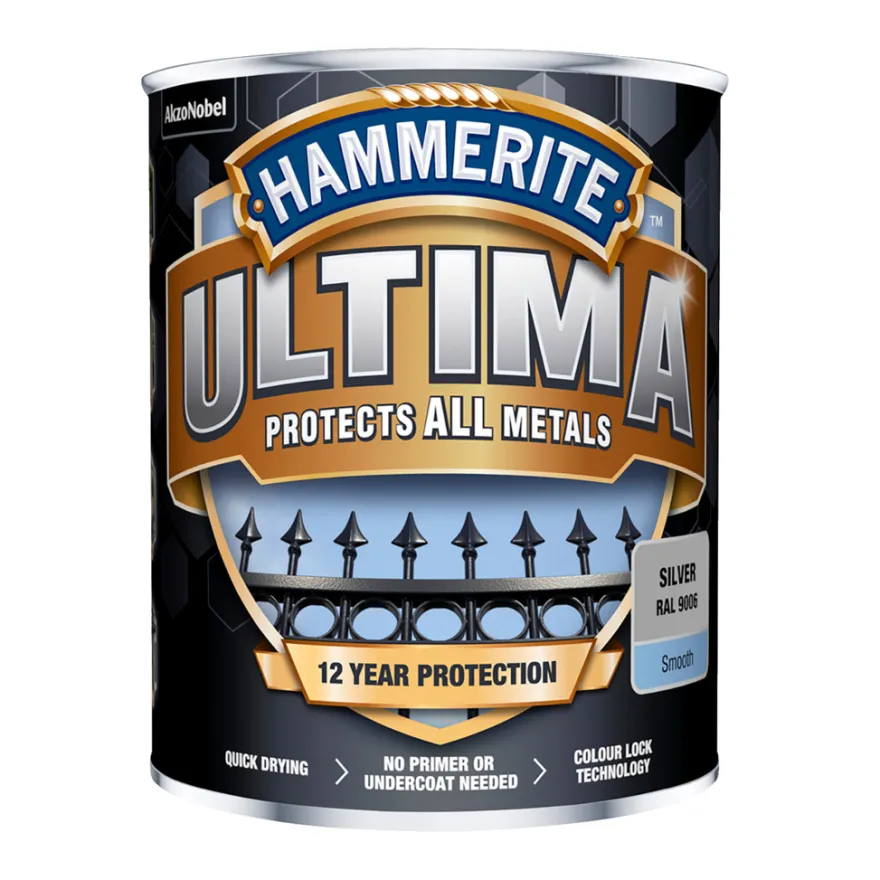 Hammerite Ultima metalmaling sølv 750 ml