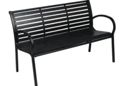 Havebænk Amsterdam sort 125 x 60 cm - Sunlife®