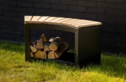 Havebænk med brændedepot 90,2 x 37,8 x 48 cm
