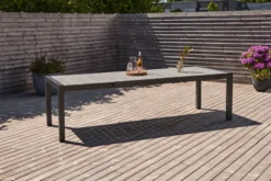 Havebord 205/275 x 100 cm alu/nonwood - Outfit