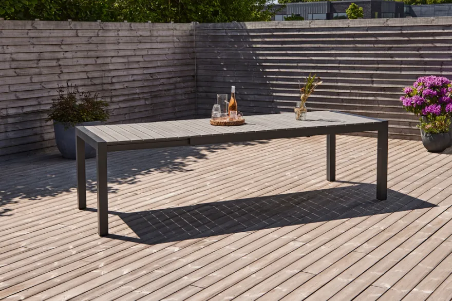 Havebord 205/275 x 100 cm alu/nonwood - Outfit