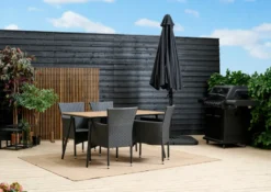 Havebord Beijing sort/teak 148 x 85 cm - Sunlife®