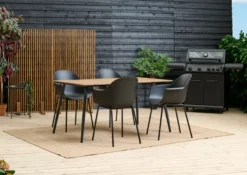 Havebord Beijing sort/teak 148 x 85 cm - Sunlife®