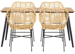 Havebord Beijing sort/teak 148 x 85 cm - Sunlife®
