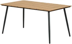 Havebord Beijing sort/teak 148 x 85 cm - Sunlife®