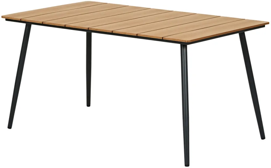 Havebord Beijing sort/teak 148 x 85 cm - Sunlife®