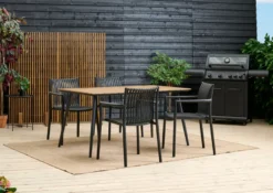 Havebord Beijing sort/teak 148 x 85 cm - Sunlife®