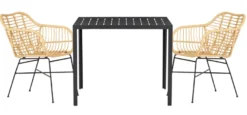 Havebord Havanna 90x90 cm i aluminium og nonwood - Sunlife®