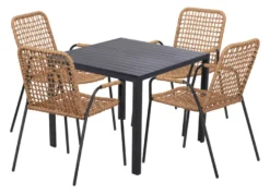 Havebord Havanna 90x90 cm i aluminium og nonwood - Sunlife®