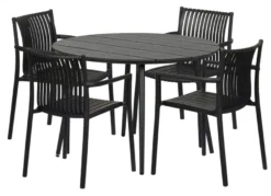Havebord Madrid sort Ø110 cm - Sunlife®
