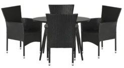 Havebord Madrid sort Ø110 cm - Sunlife®