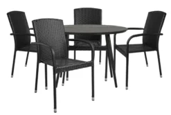 Havebord Madrid sort Ø110 cm - Sunlife®