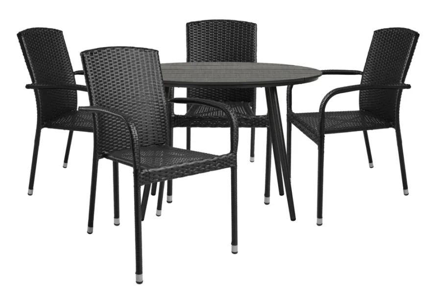 Havebord Madrid sort Ø110 cm - Sunlife®