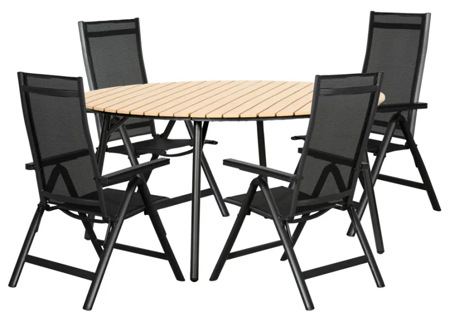 Havebord Nebraska stål/nonwood Ø150 cm - Sunlife®