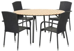 Havebord Nebraska stål/nonwood Ø150 cm - Sunlife®