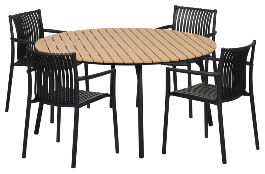 Havebord Nebraska stål/nonwood Ø150 cm - Sunlife®