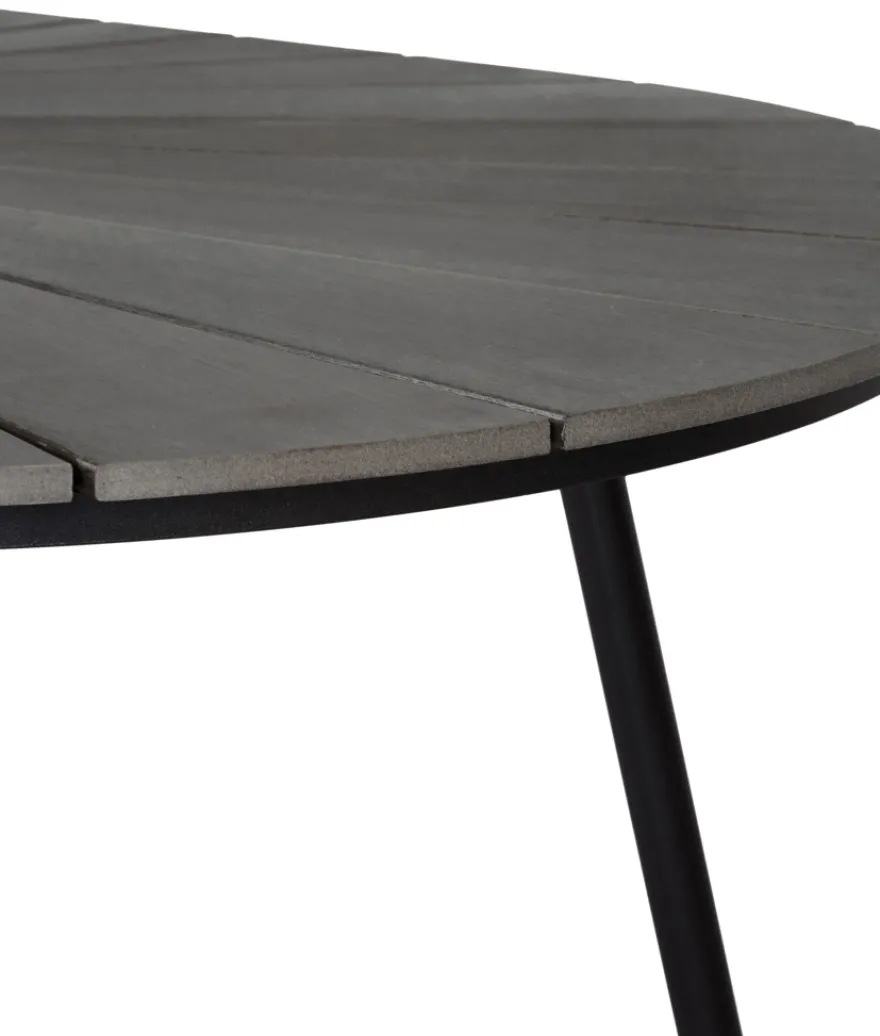Havebord ovalt sort/brun 195 x 102 cm