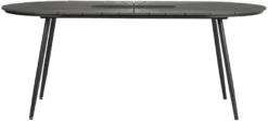 Havebord ovalt sort/brun 195 x 102 cm