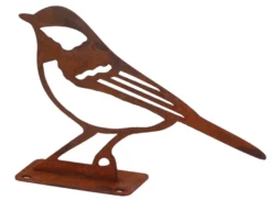 Havefigur musvit rust H10 cm