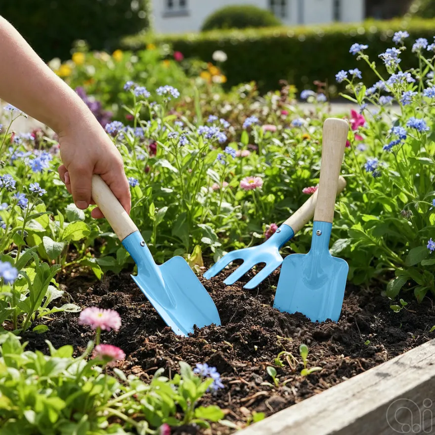 Haveredskaber til børn 3-pk. blå - Garden®