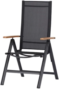 Havestol 7 positioner sort/teak - Outfit
