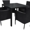 Havestol Bangkok i metal og sort polyrattan - Sunlife®