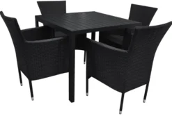 Havestol Bangkok i metal og sort polyrattan - Sunlife®