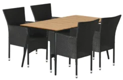 Havestol Bangkok i metal og sort polyrattan - Sunlife®