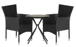 Havestol Bangkok i metal og sort polyrattan - Sunlife®