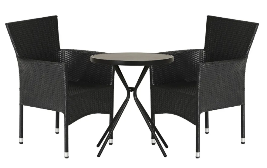 Havestol Bangkok i metal og sort polyrattan - Sunlife®