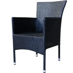 Havestol Bangkok i metal og sort polyrattan - Sunlife®