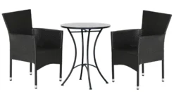 Havestol Bangkok i metal og sort polyrattan - Sunlife®