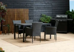 Havestol Bangkok i metal og sort polyrattan - Sunlife®