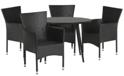 Havestol Bangkok i metal og sort polyrattan - Sunlife®