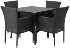 Havestol Bangkok i metal og sort polyrattan - Sunlife®