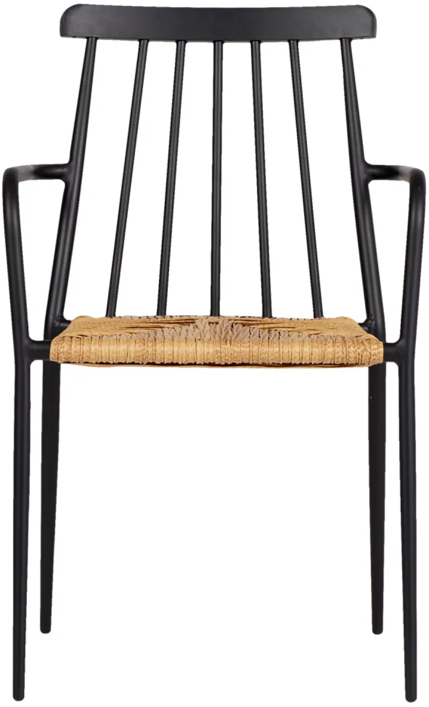 Havestol stabelbar alu/rattan sort - Envy