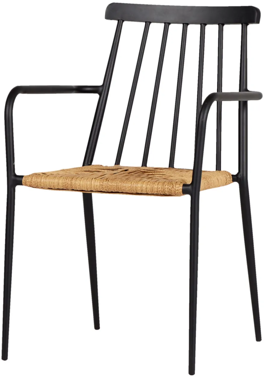 Havestol stabelbar alu/rattan sort - Envy