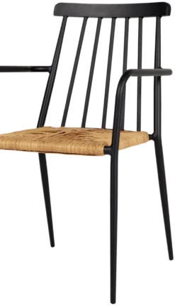 Havestol stabelbar alu/rattan sort - Envy