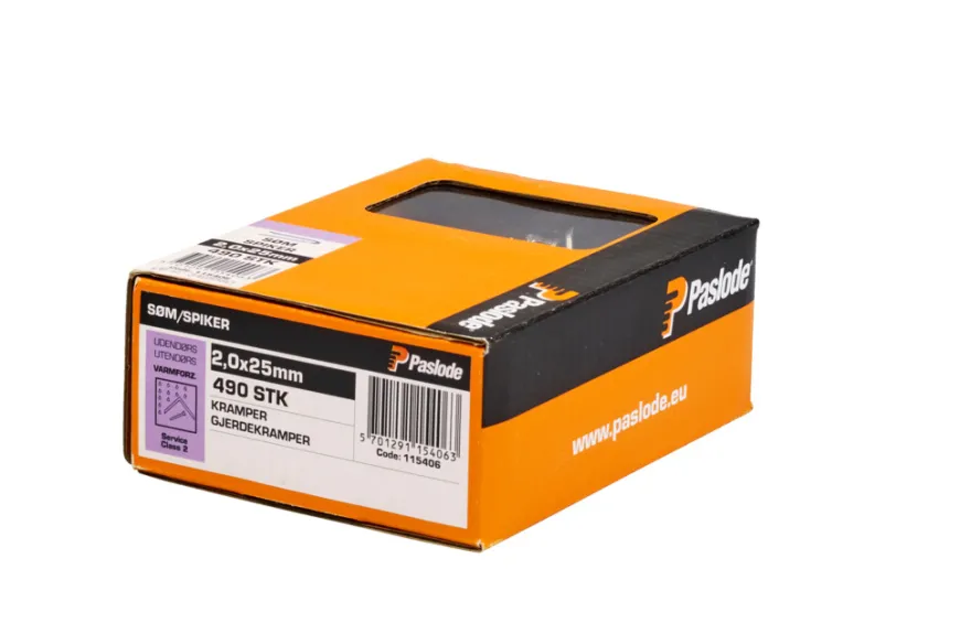 Hegnskrampe 2,0 x 25 mm 490 stk. - Paslode