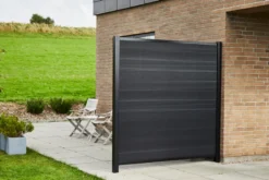 Hegnsstolpe panelhegn sort aluminium H230 cm