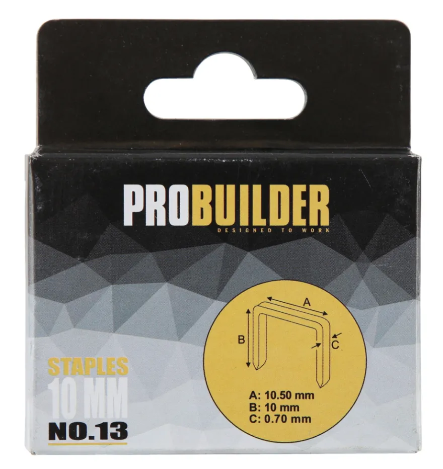 Hæfteklammer 10 mm nr. 13 1000 stk. - Probuilder