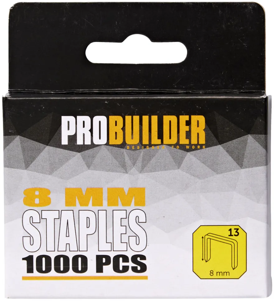 Hæfteklammer 8 mm nr. 13 1000 stk. - Probuilder