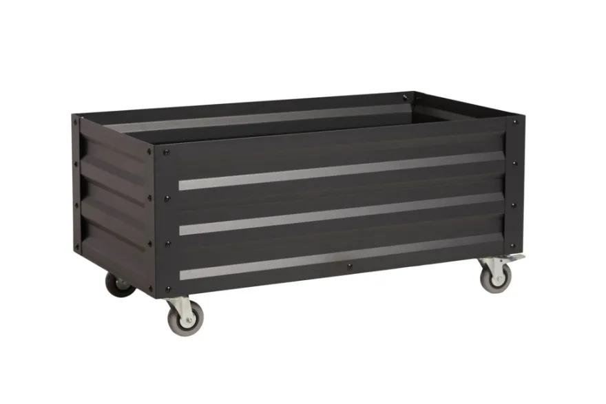 Højbed på hjul sort 80 x 45 x 40 cm - Garden®