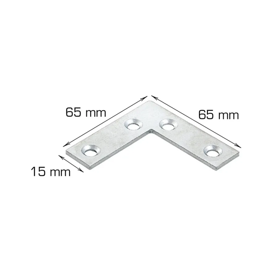 Hjørnebeslag 65 x 65 x 15 mm 2 stk.