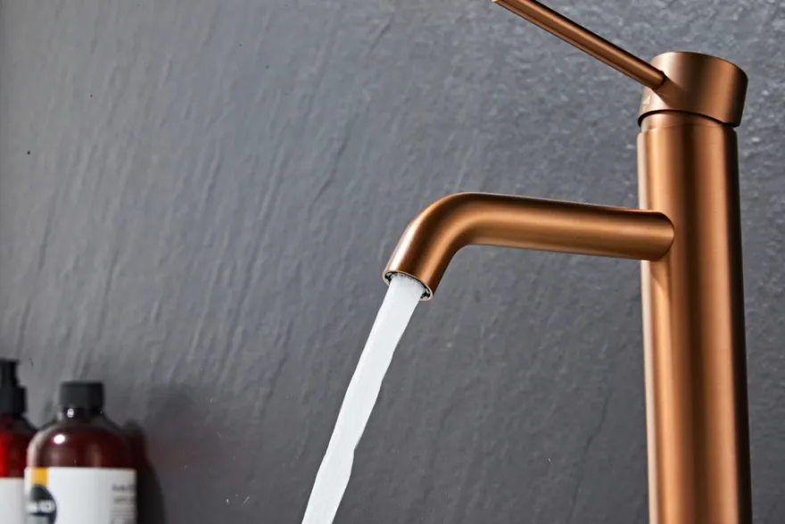Håndvaskarmatur Slim vinkel kobberfinish