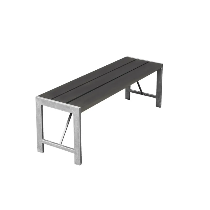 HORTUS bænk H-model nonwood antracitgrå 123 cm