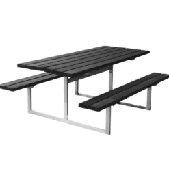 HORTUS FRIGG bord-/bænkesæt sort 175 x 140 cm