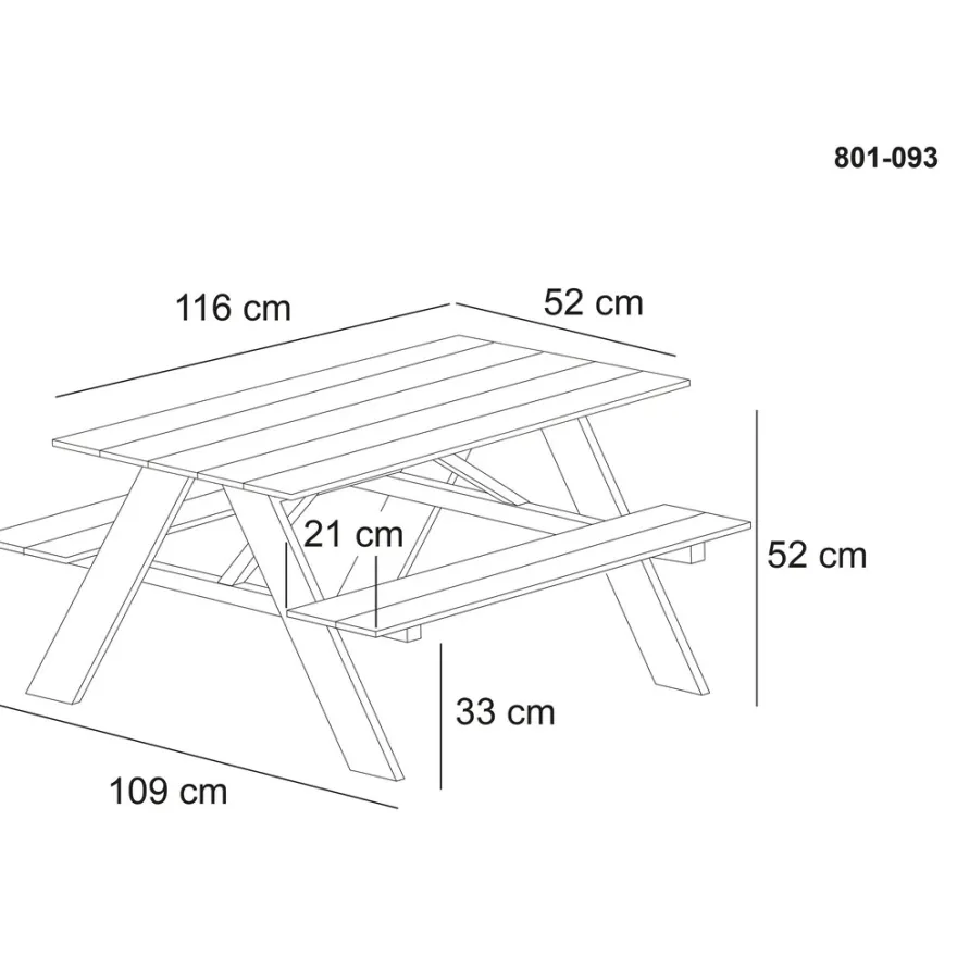HORTUS model A bord-/bænkesæt til børn nonwood/aluminium